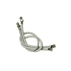 Lot de 2 tuyaux flexibles d'arrivée d'eau cuisine PMR - Gris - 80 cm