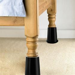 Lot de 4 pieds rehausseurs de lit eco - Noir - 200 kg