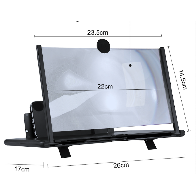 Loupe pliante grossissante pour vidéo et lecture - Noir