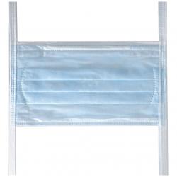 Masque médical 3 plis jetable Type II à liens (Lot de 50) - Bleu