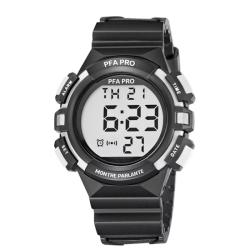 Montre parlante mixte Sport pour malvoyant avec date et alarme - Noir