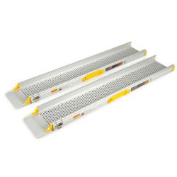 Paire de rampes d'accès télescopiques éco longues - 140 à 244 cm - Norme ERP - Aluminium - Poids max supporté : - 275 kg