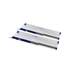 Paire de rampes d'accès télescopiques FEAL - 58 à 90 cm - Norme ERP - Aluminium - Poids max supporté : - 250 à 400 kg