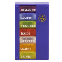 Pilulier hebdomadaire 3 compartiments - Multi-couleurs - 14 cm