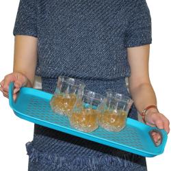 Lot de 2 plateaux antidérapants avec poignées - 41,5 cm