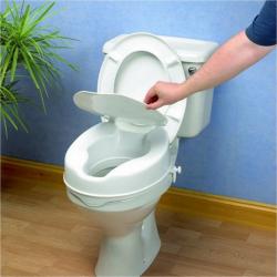 Rehausseur de WC avec abattant 10 cm - Blanc - 41 cm