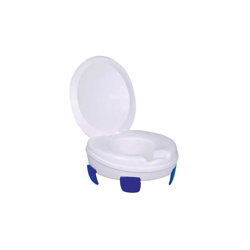 Rehausseur WC avec couvercle Clipper III - Blanc et bleu - 42 cm