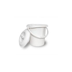 Seau hygiénique avec couvercle et anse - Blanc - 150 kg