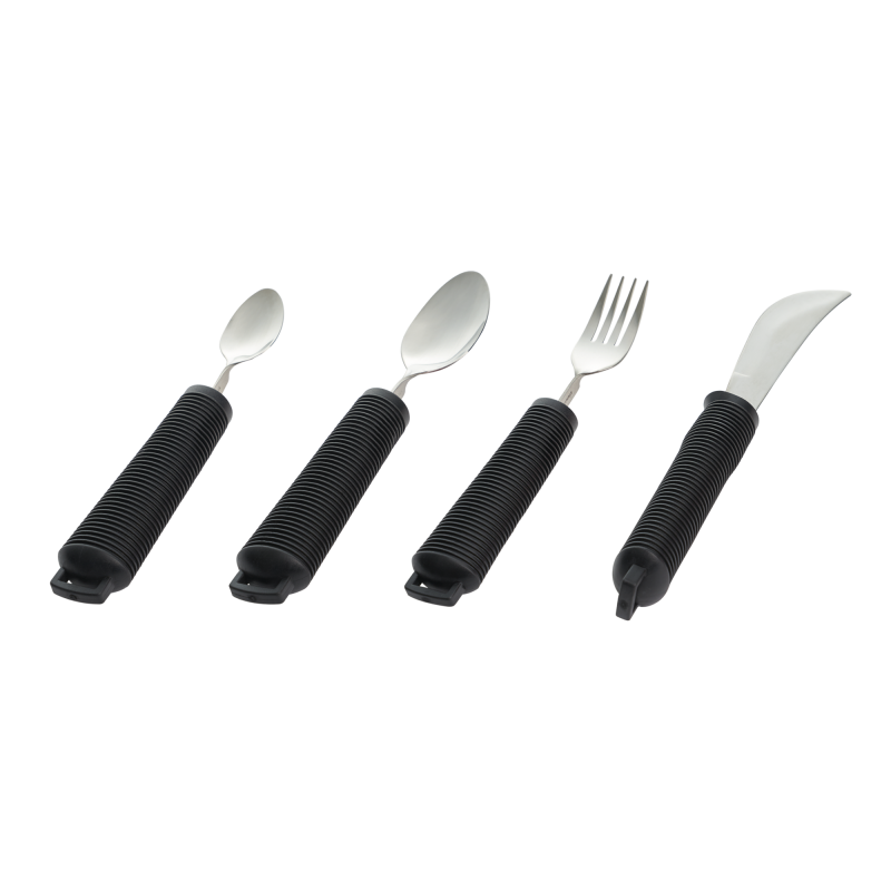Set de 4 couverts ergogrip noir - Noir