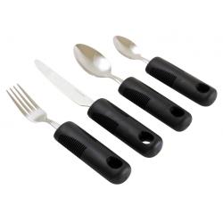 Set de 4 couverts gros manches éco - Noir - 3,5 cm
