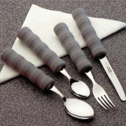 Set de 4 couverts Manche en mousse - Gris - 11.5 cm