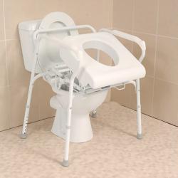 Siège de toilettes releveur avec accoudoirs - Blanc - 42 cm