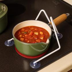 Support bloquant de poignée de casserole - Blanc - 14 cm