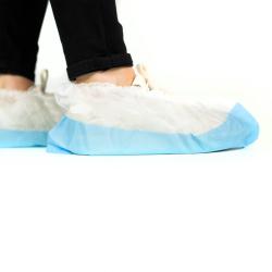 Surchaussures jetables en PPSB avec semelle - 18 x 38cm - Sachet de 50 - Taille : Unique - Bleu - Unique