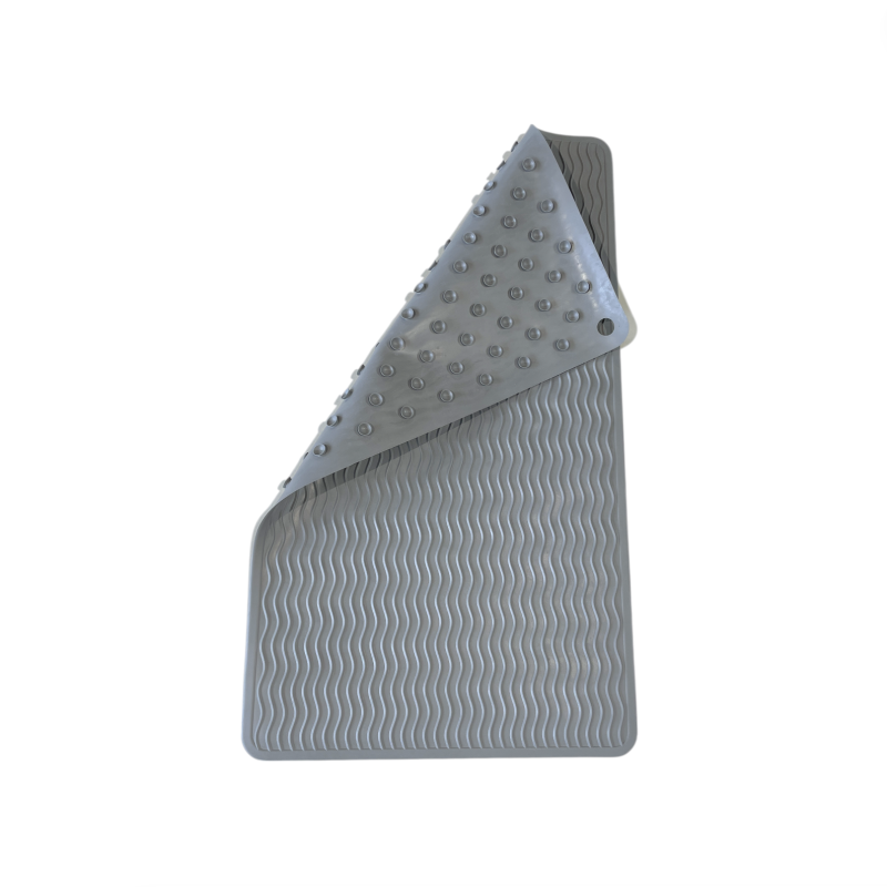 Tapis de bain antidérapant gris en longueur 70x40 cm non perforé - 70 cm