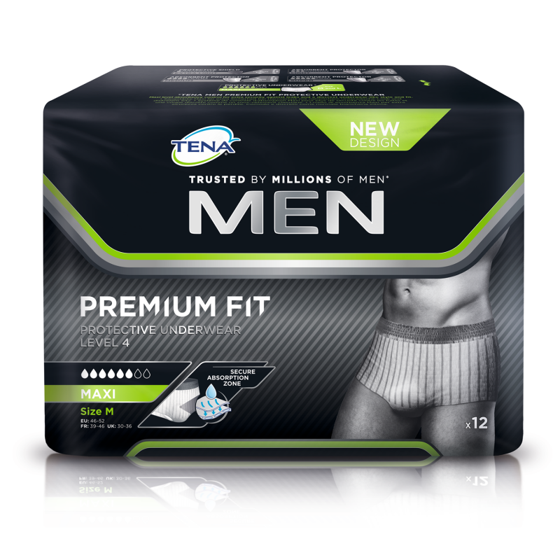 TENA Men Premium Fit (Niveau 4) Taille M - Taille : M - 95 - 125 cm