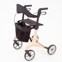 TOUS ERGO - Liteo Carbon - Déambulateur Rollator Fibre de Carbone Ultra Léger 5,5 kg - Pliable avec Siège, Panier et Dossier