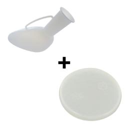 Urinal allongé pour homme avec poignée et couvercle