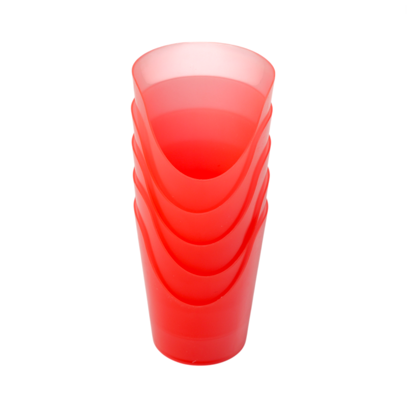 Lot de 5 verres avec découpe pour le nez - Rouge
