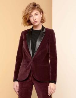Blazer Blair Velours - LIE DE VIN/BLACK