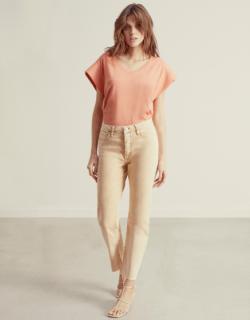 Jean taille haute Milo Color - PEACH PARFAIT