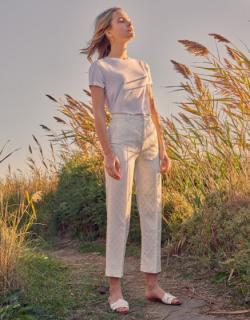 Pantalon cigarette straight Lary Fancy - OFF-WHITE DAISY