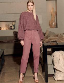 Pantalon taille haute Naomi Color - PURPLE GREY