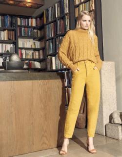 Pantalon taille haute Nicola Color - HARVEST GOLD