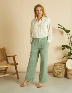 Pantalon wide Felicia Color - GREEN BAY