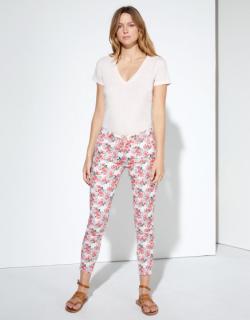 Chino trousers Sandy Cropped Printed - NEON PEONIES
