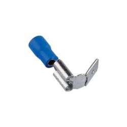 Cosse 6.3mm - Languette De Dérivation Avec Clip Bleu - Lot De 10