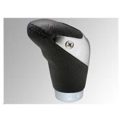 Eufab - Pommeau Insert Chrome Et Cuir Noir
