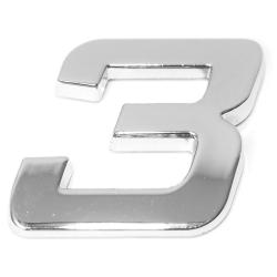 Eufab - Chiffre ''3'' 3d Autocollant Chromé