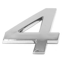 Eufab - Chiffre ''4'' 3d Autocollant Chromé