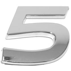 Eufab - Chiffre ''5'' 3d Autocollant Chromé