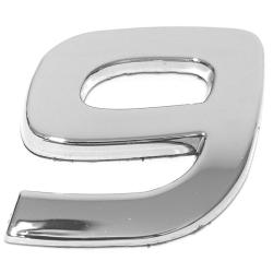 Eufab - Chiffre ''9'' 3d Autocollant Chromé