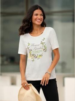 T-shirt à manches courtes imprimé - écru-vert tilleul - 50 - WITT