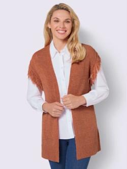 Gilet en tricot fil fantaisie très doux - papaye - 40 - Witt