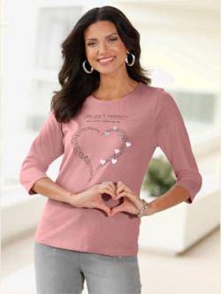 T-shirt à manches 3/4 pur coton, couleur rose, taille 46 - Witt