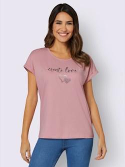 T-shirt à encolure ronde imprimé transfert couleur argenté - hortensia - 52 - WITT