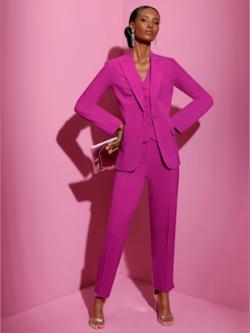 Blazer polyester recyclé, couleur rose, taille 52, marque Creation L - Witt