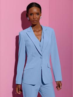 Blazer polyester recyclé, couleur bleu, taille 52, marque Creation L - Witt