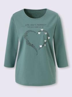 T-shirt à manches 3/4 pur coton, couleur vert, taille 42 - Witt