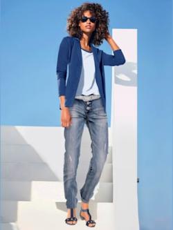 Blazer en jersey coupe sobre pour un look décontracté tendance, couleur bleu, taille 40 - Witt