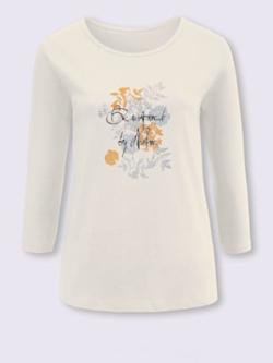 T-shirt long imprimé transfert couleur argenté - couleur ivoire imprimé - 56 - WITT