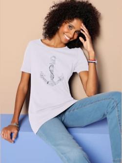 T-shirt à manches courtes imprimé transfert couleur argenté - blanc - 40 - WITT