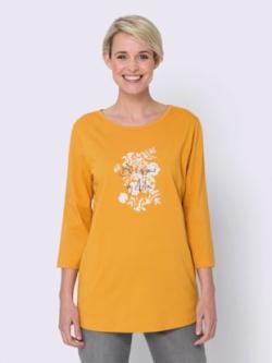 T-shirt long imprimé transfert couleur argenté - ocre-blanc - 48 - WITT