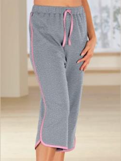 Corsaire passepoils contrastés tendance, couleur gris, taille 46 - Witt