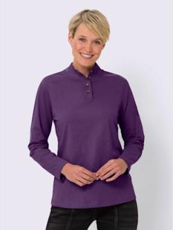 T-shirt à col montant boutons décoratifs - prune - 44 - WITT