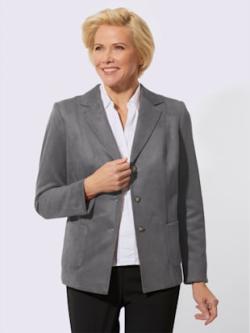 Blazer en synthétique toucher velouté, couleur gris, taille 56 - Witt